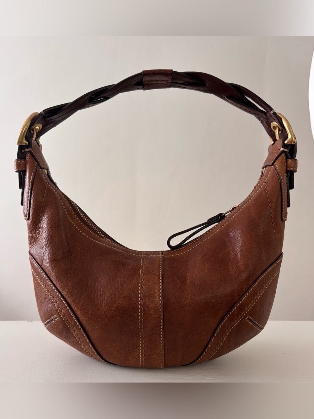 Vintage Coach SoHo Dylan Hobo Tan Pebbled Leather